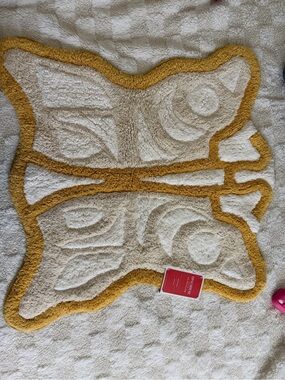 Opalhouse Cream and Mustard Butterfly Bath Mat